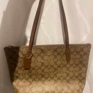 Coach Tan Signature Tote Bag